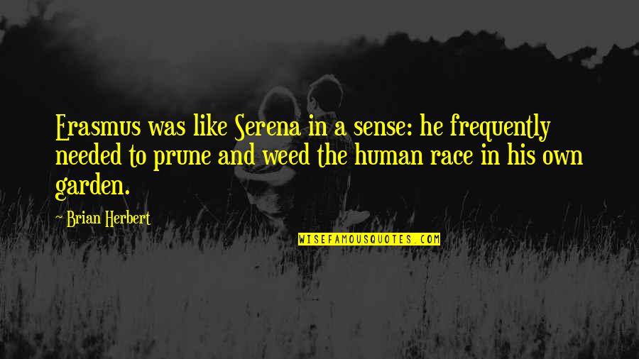 The Garden Quotes By Brian Herbert: Erasmus was like Serena in a sense: he