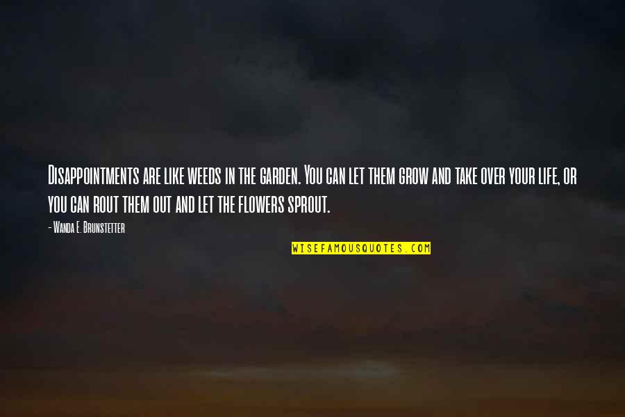 The Garden Quotes By Wanda E. Brunstetter: Disappointments are like weeds in the garden. You