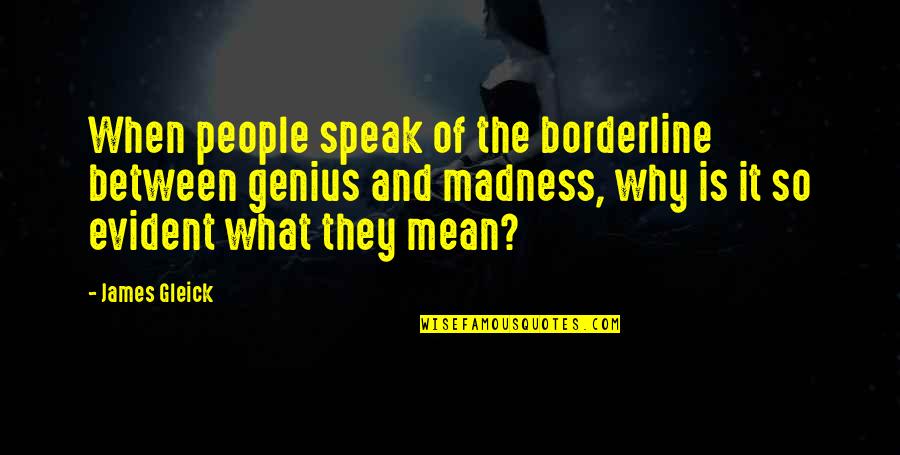 The Genius Quotes By James Gleick: When people speak of the borderline between genius