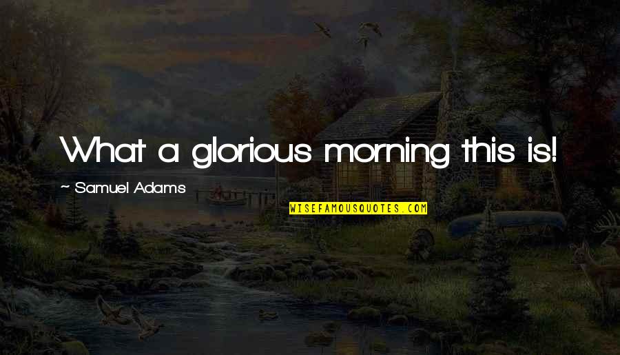 The Glorious Revolution Quotes By Samuel Adams: What a glorious morning this is! The Glorious Revolution Quotes By Samuel Adams: What a glorious morning this is!
