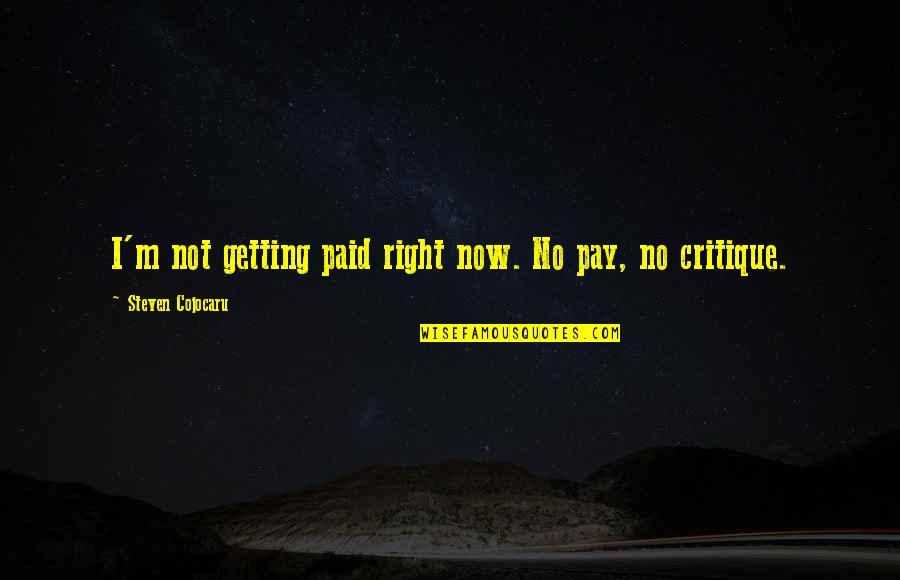 The Glorious Revolution Quotes By Steven Cojocaru: I'm not getting paid right now. No pay, The Glorious Revolution Quotes By Steven Cojocaru: I'm not getting paid right now. No pay,