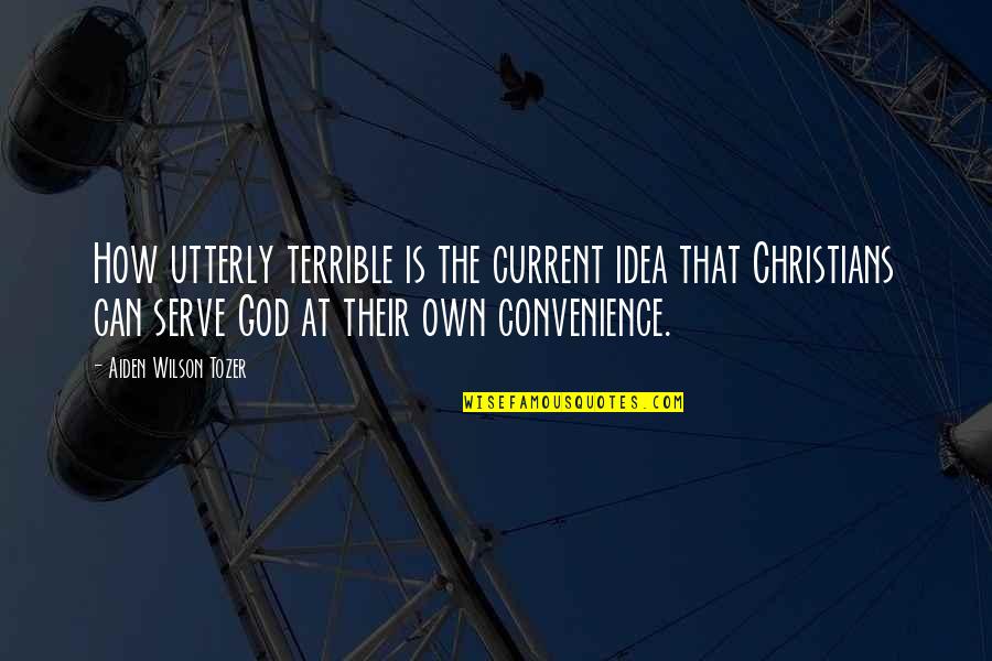 The God I Serve Quotes By Aiden Wilson Tozer: How utterly terrible is the current idea that The God I Serve Quotes By Aiden Wilson Tozer: How utterly terrible is the current idea that