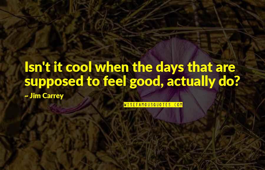 The Good Days Quotes By Jim Carrey: Isn't it cool when the days that are