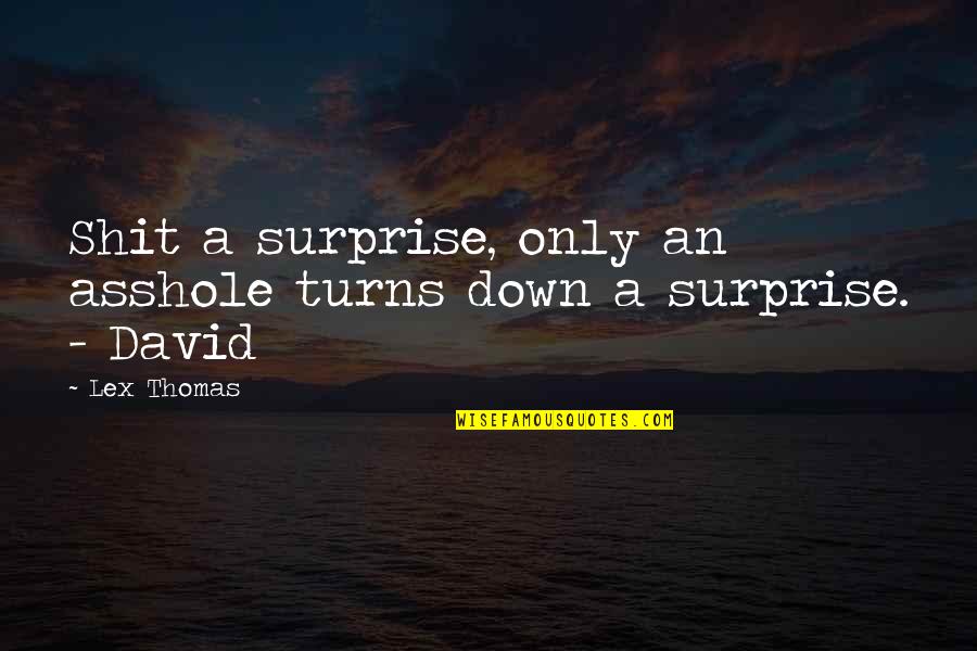 The Good Dinosaur Inspirational Quotes By Lex Thomas: Shit a surprise, only an asshole turns down