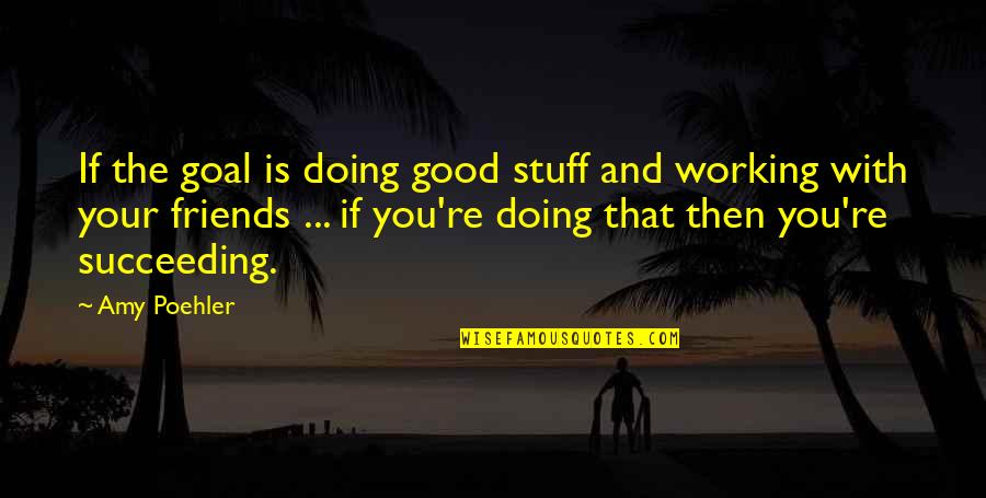 The Good Friends Quotes By Amy Poehler: If the goal is doing good stuff and