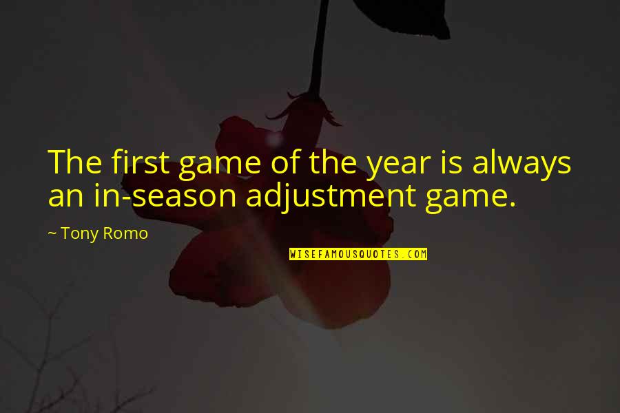 The Good Guy Winning Quotes By Tony Romo: The first game of the year is always