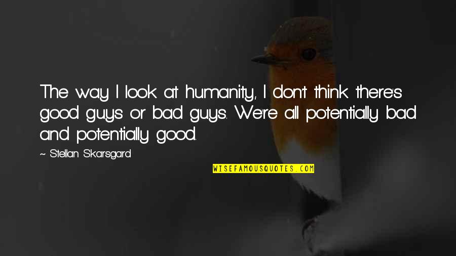 The Good In Humanity Quotes By Stellan Skarsgard: The way I look at humanity, I don't