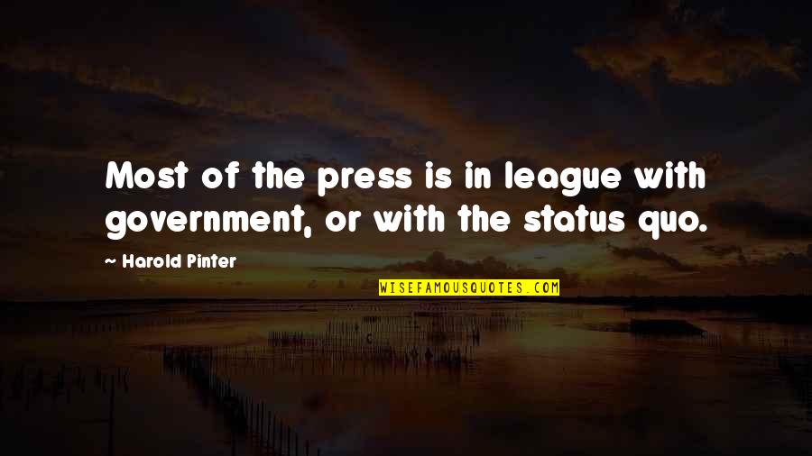 The Good Thief Quotes By Harold Pinter: Most of the press is in league with