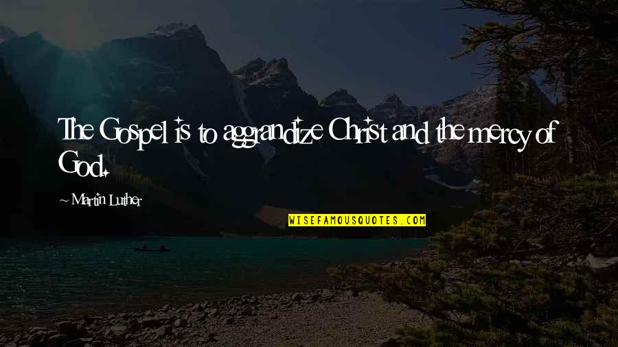 The Gospel Of Christ Quotes By Martin Luther: The Gospel is to aggrandize Christ and the