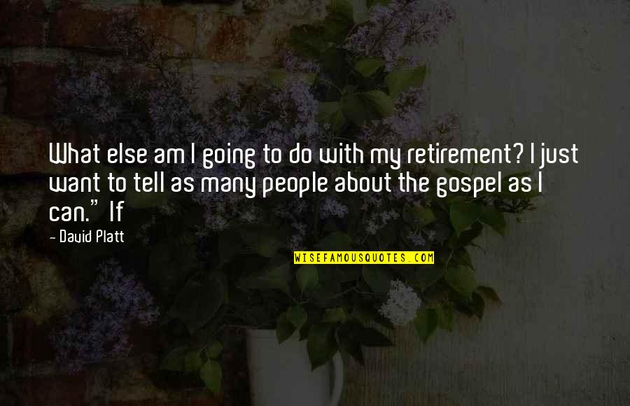 The Gospel Quotes By David Platt: What else am I going to do with