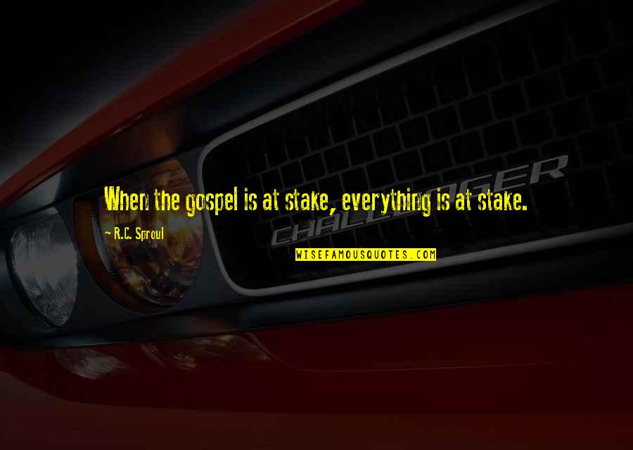The Gospel Quotes By R.C. Sproul: When the gospel is at stake, everything is The Gospel Quotes By R.C. Sproul: When the gospel is at stake, everything is