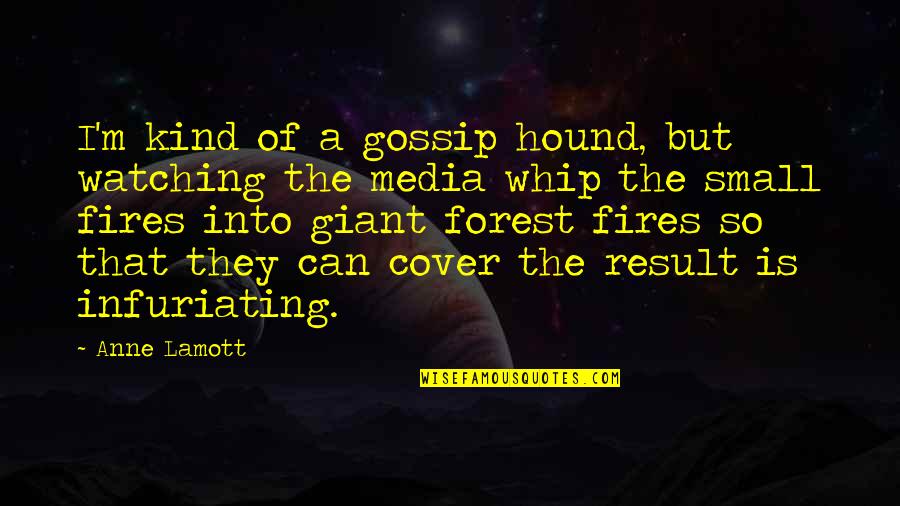 The Gossip Quotes By Anne Lamott: I'm kind of a gossip hound, but watching