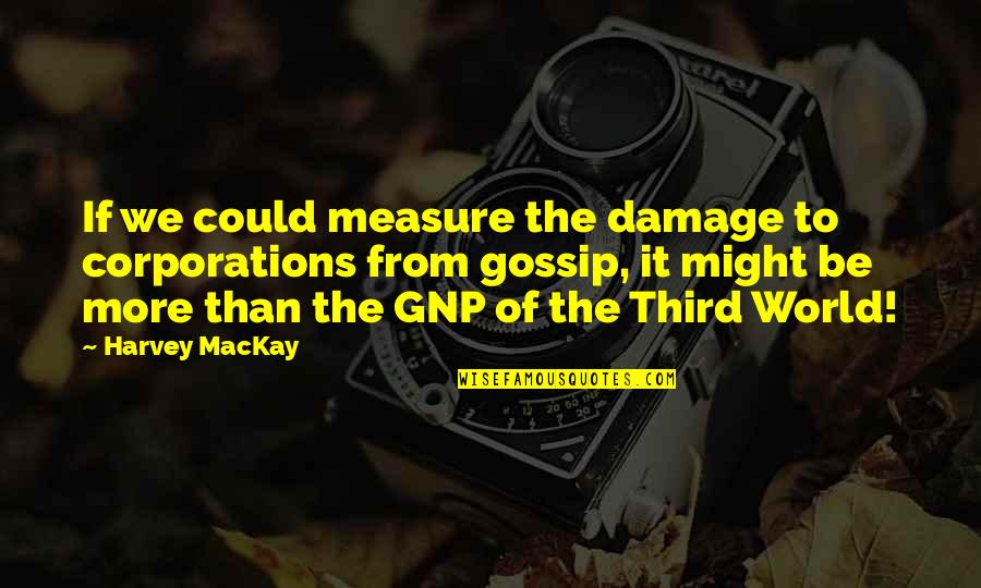The Gossip Quotes By Harvey MacKay: If we could measure the damage to corporations