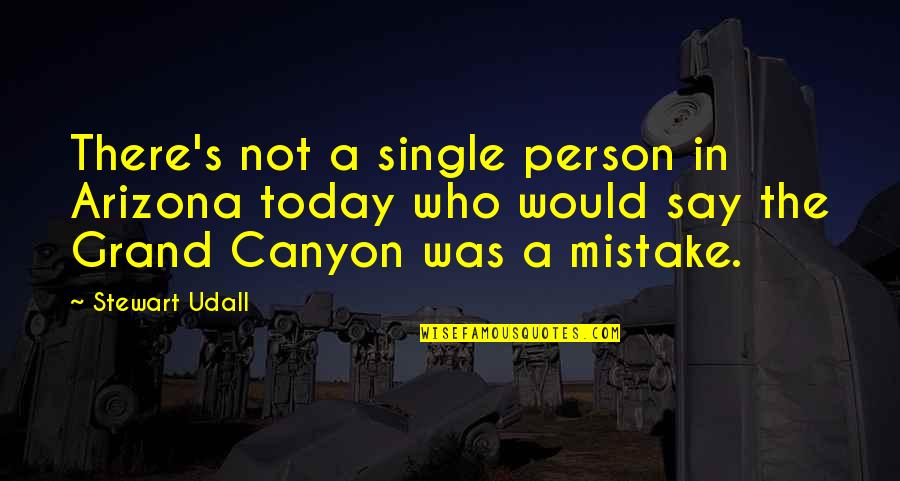 The Grand Canyon Quotes By Stewart Udall: There's not a single person in Arizona today
