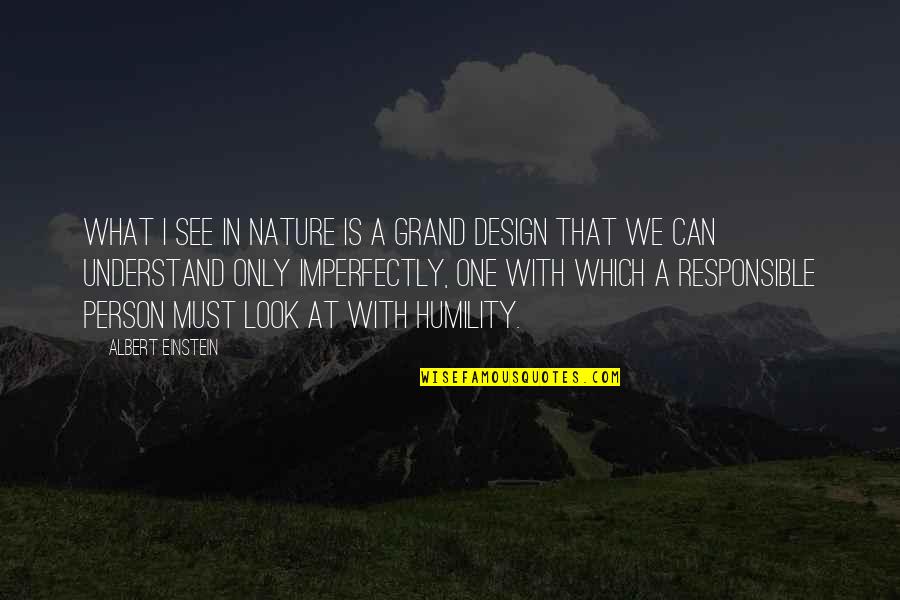 The Grand Design Quotes By Albert Einstein: What I see in Nature is a grand