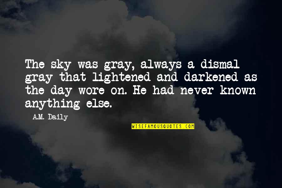 The Gray Sky Quotes By A.M. Daily: The sky was gray, always a dismal gray