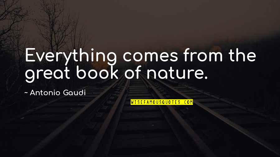 The Great Book Of Quotes By Antonio Gaudi: Everything comes from the great book of nature.