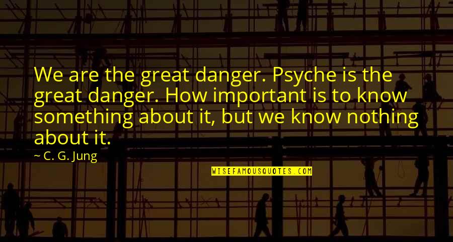 The Great Danger Is Quotes By C. G. Jung: We are the great danger. Psyche is the The Great Danger Is Quotes By C. G. Jung: We are the great danger. Psyche is the