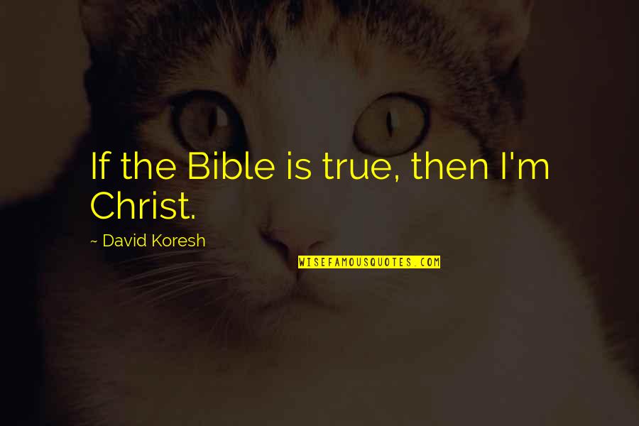 The Great Gatsby Chapter 9 Quotes By David Koresh: If the Bible is true, then I'm Christ.