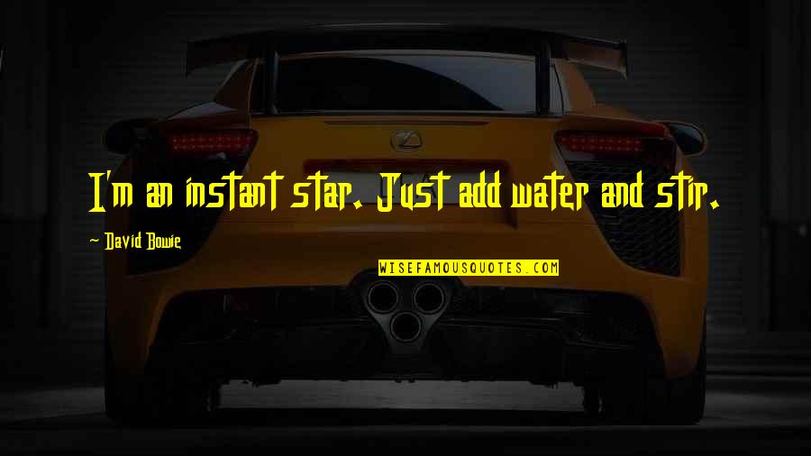 The Great Gatsby Disillusionment Quotes By David Bowie: I'm an instant star. Just add water and