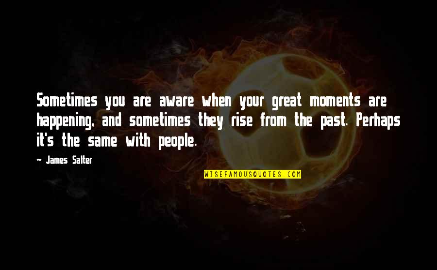 The Great Perhaps Quotes By James Salter: Sometimes you are aware when your great moments