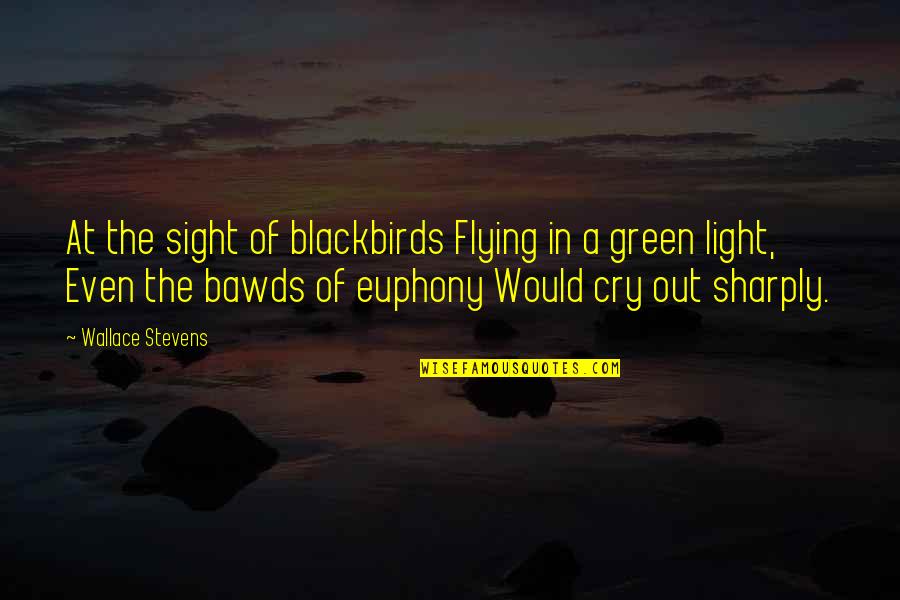 The Green Light Quotes By Wallace Stevens: At the sight of blackbirds Flying in a