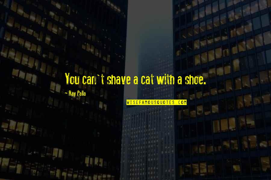 The Grey Once More Into The Fray Quote Quotes By Ray Palla: You can't shave a cat with a shoe. The Grey Once More Into The Fray Quote Quotes By Ray Palla: You can't shave a cat with a shoe.