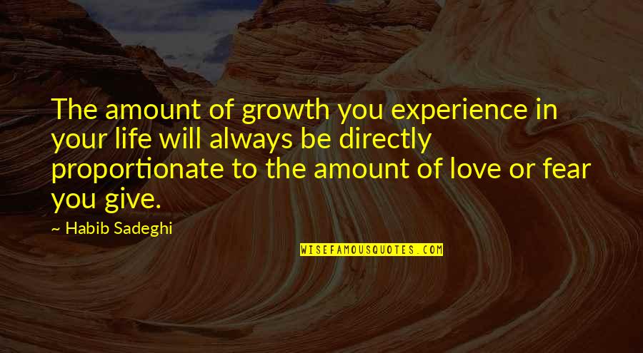 The Growth Of Love Quotes By Habib Sadeghi: The amount of growth you experience in your