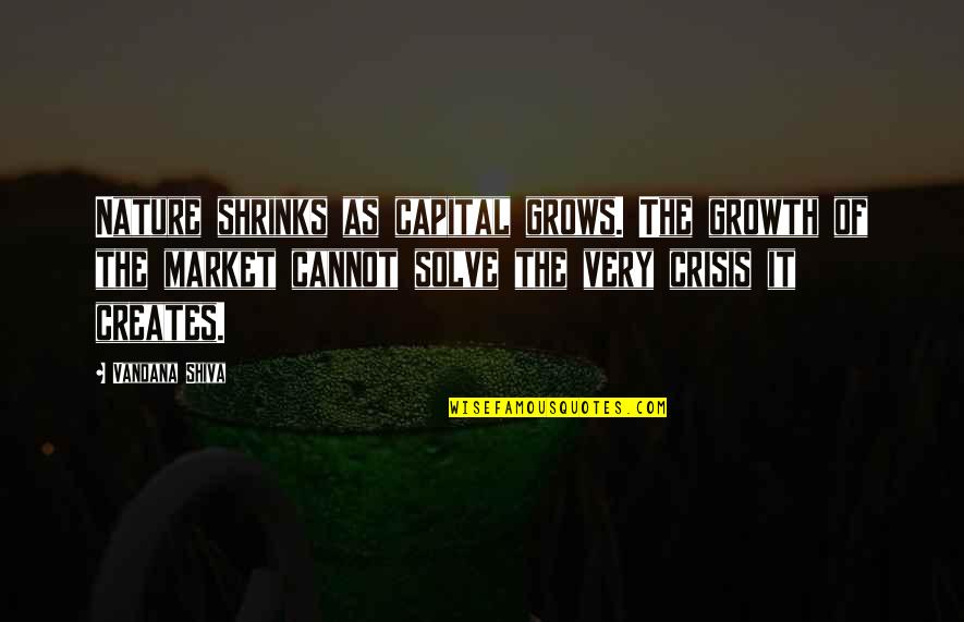 The Growth Quotes By Vandana Shiva: Nature shrinks as capital grows. The growth of The Growth Quotes By Vandana Shiva: Nature shrinks as capital grows. The growth of