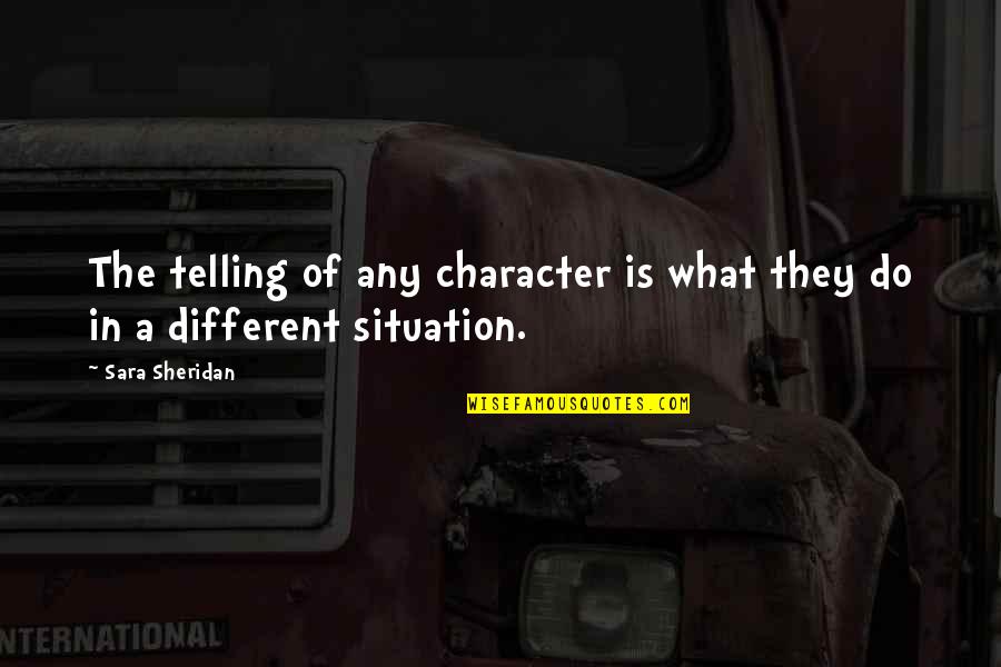 The Hardships Of Being A Mother Quotes By Sara Sheridan: The telling of any character is what they