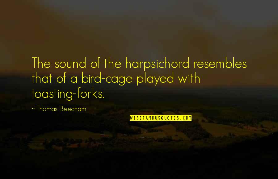 The Harpsichord Quotes By Thomas Beecham: The sound of the harpsichord resembles that of