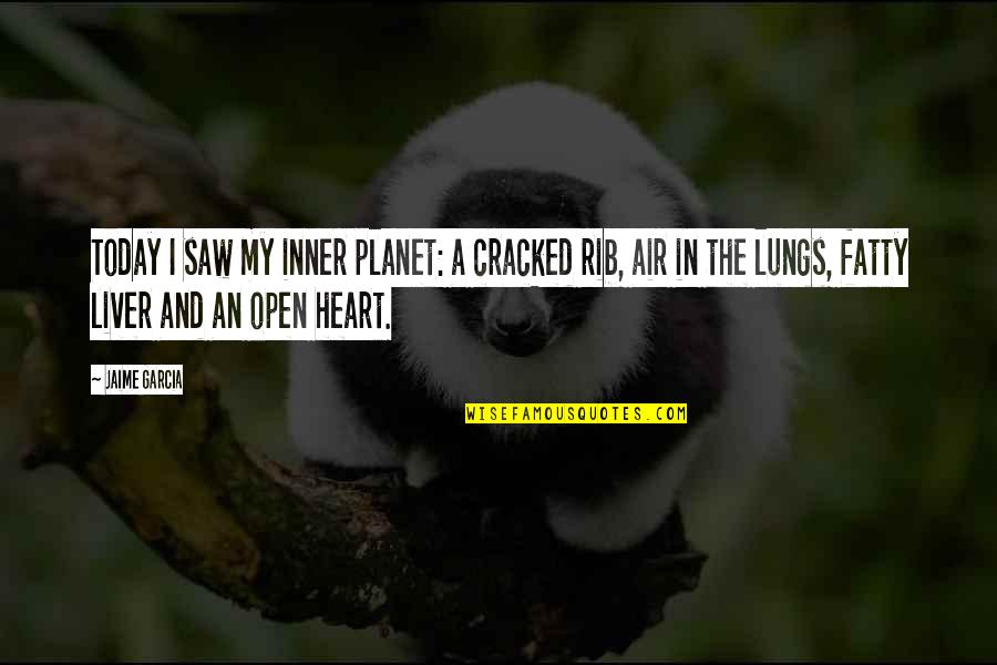 The Heart And Lungs Quotes By Jaime Garcia: Today I saw my inner planet: a cracked