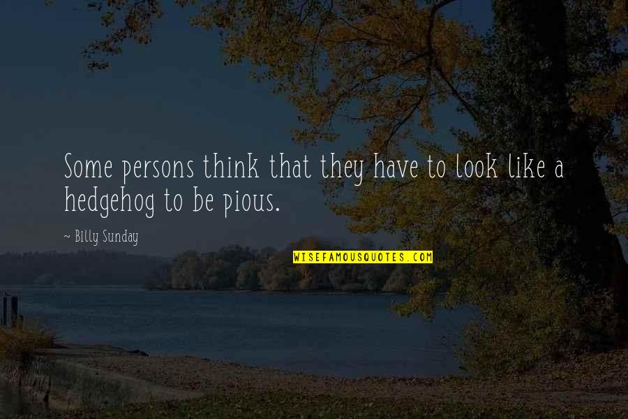 The Hedgehog Quotes By Billy Sunday: Some persons think that they have to look
