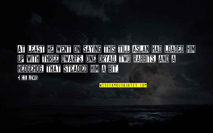 The Hedgehog Quotes By C.S. Lewis: At least he went on saying this till