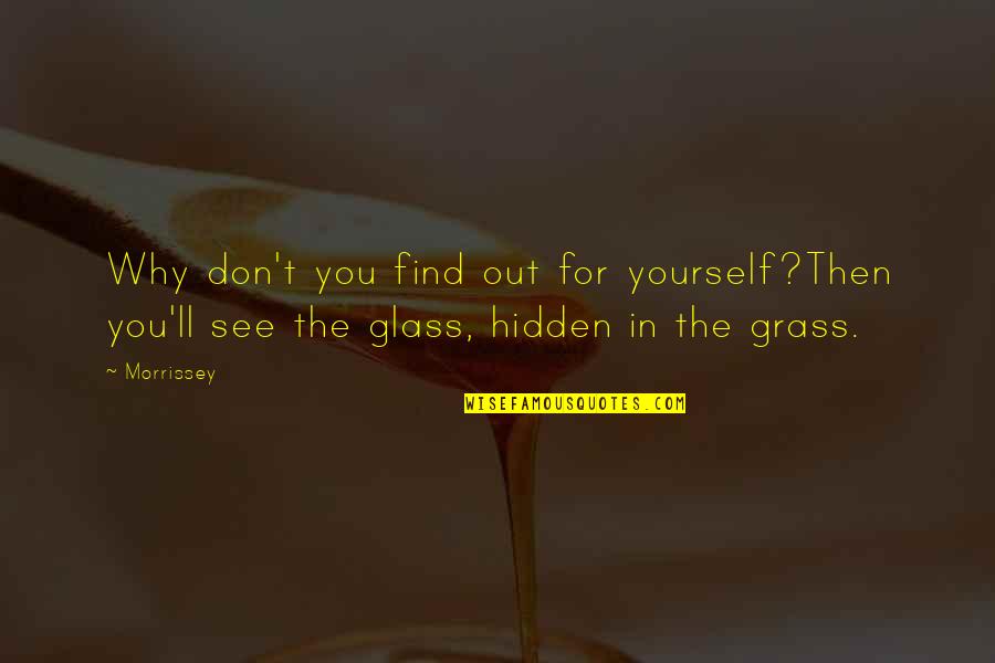 The Hidden Life Quotes By Morrissey: Why don't you find out for yourself?Then you'll