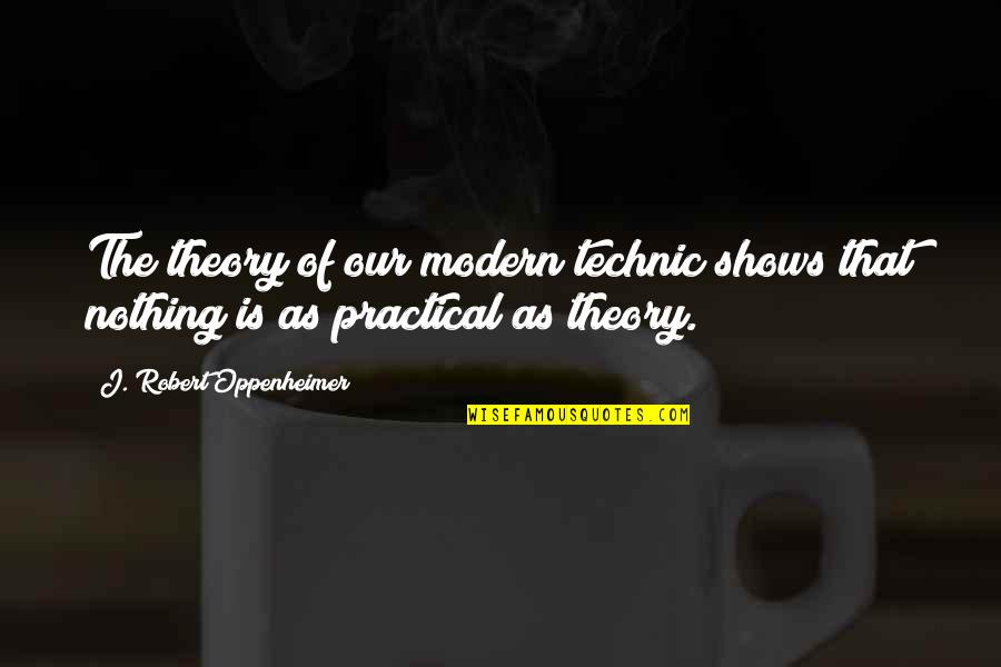 The History Of Science Quotes By J. Robert Oppenheimer: The theory of our modern technic shows that