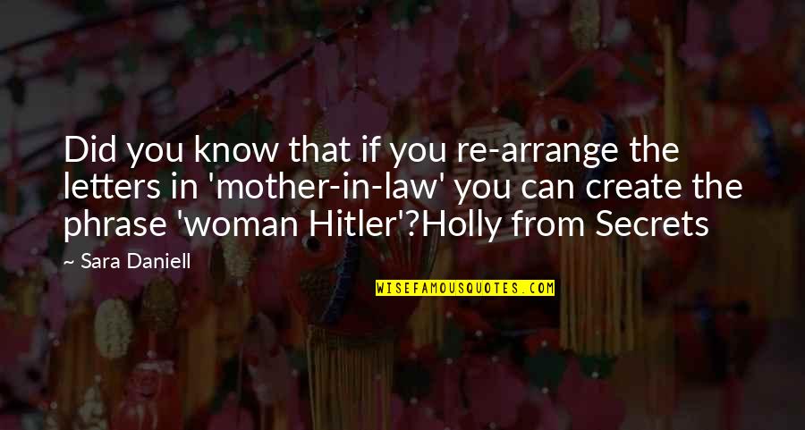 The Hitler Quotes By Sara Daniell: Did you know that if you re-arrange the