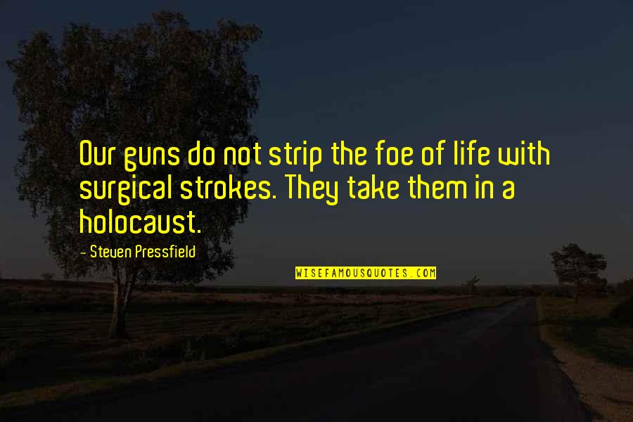 The Holocaust Quotes By Steven Pressfield: Our guns do not strip the foe of