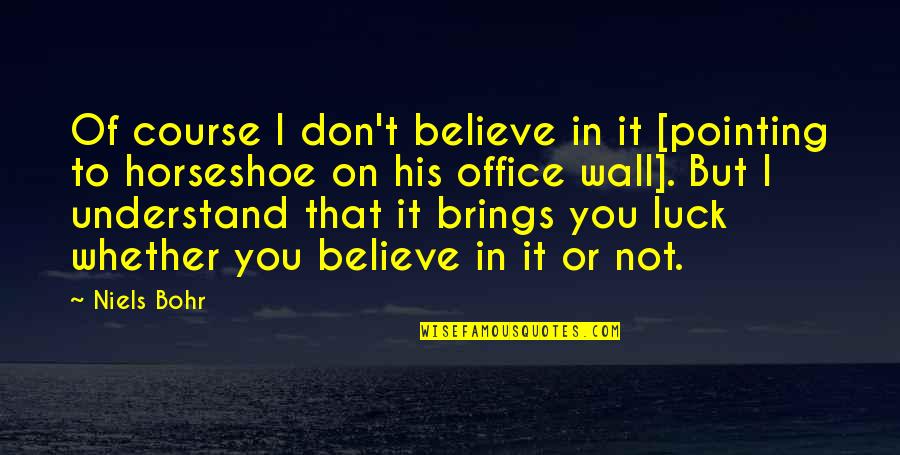 The Horseshoe Quotes By Niels Bohr: Of course I don't believe in it [pointing The Horseshoe Quotes By Niels Bohr: Of course I don't believe in it [pointing