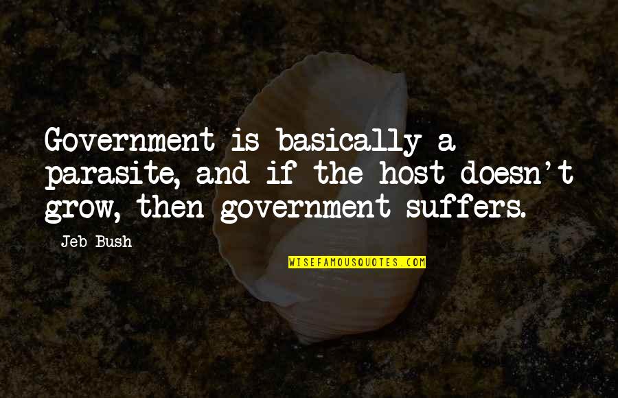 The Host Quotes By Jeb Bush: Government is basically a parasite, and if the