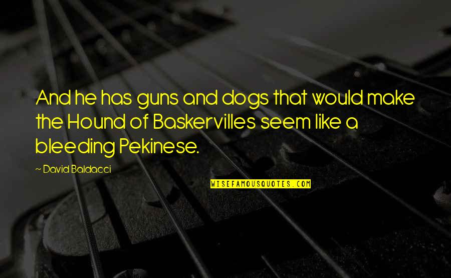 The Hound In The Hound Of The Baskervilles Quotes By David Baldacci: And he has guns and dogs that would