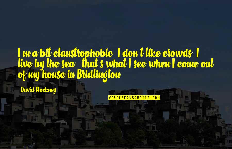 The House I Live In Quotes By David Hockney: I'm a bit claustrophobic, I don't like crowds,