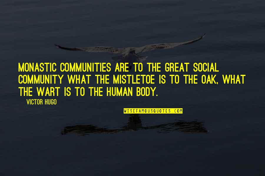 The Human Body Quotes By Victor Hugo: Monastic communities are to the great social community