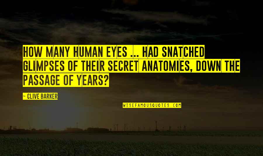 The Human Eye Quotes By Clive Barker: How many human eyes ... had snatched glimpses
