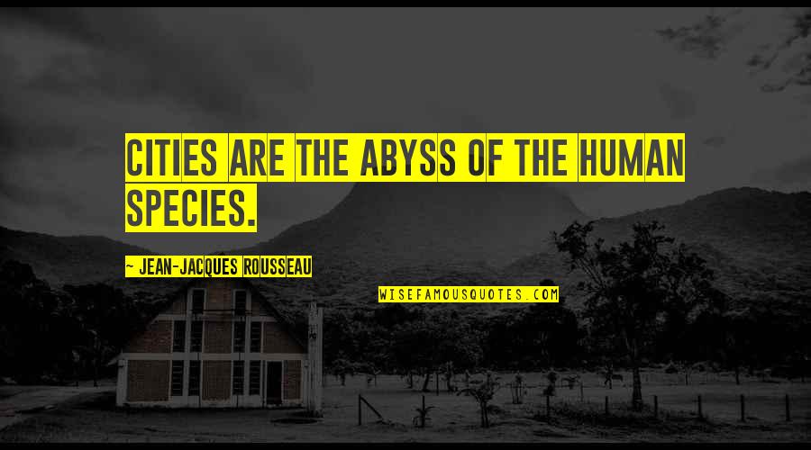 The Human Species Quotes By Jean-Jacques Rousseau: Cities are the abyss of the human species.