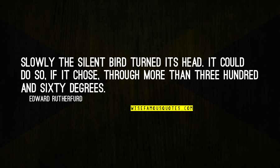 The Hundred Quotes By Edward Rutherfurd: Slowly the silent bird turned its head. It The Hundred Quotes By Edward Rutherfurd: Slowly the silent bird turned its head. It