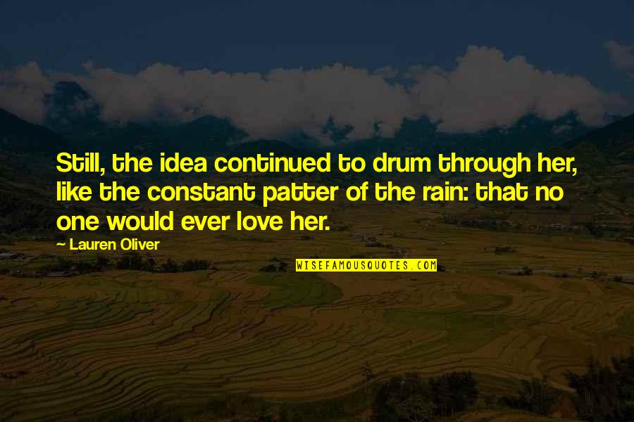 The Idea Of Love Quotes By Lauren Oliver: Still, the idea continued to drum through her, The Idea Of Love Quotes By Lauren Oliver: Still, the idea continued to drum through her,