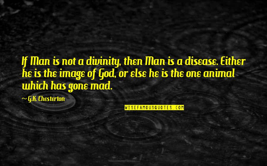 The Image Of God Quotes By G.K. Chesterton: If Man is not a divinity, then Man