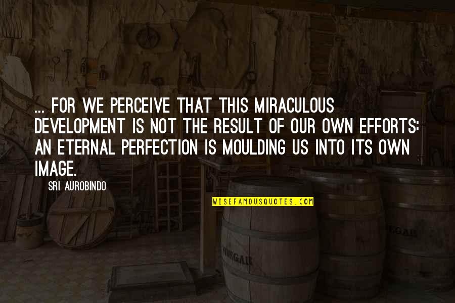 The Image Of God Quotes By Sri Aurobindo: ... for we perceive that this miraculous development