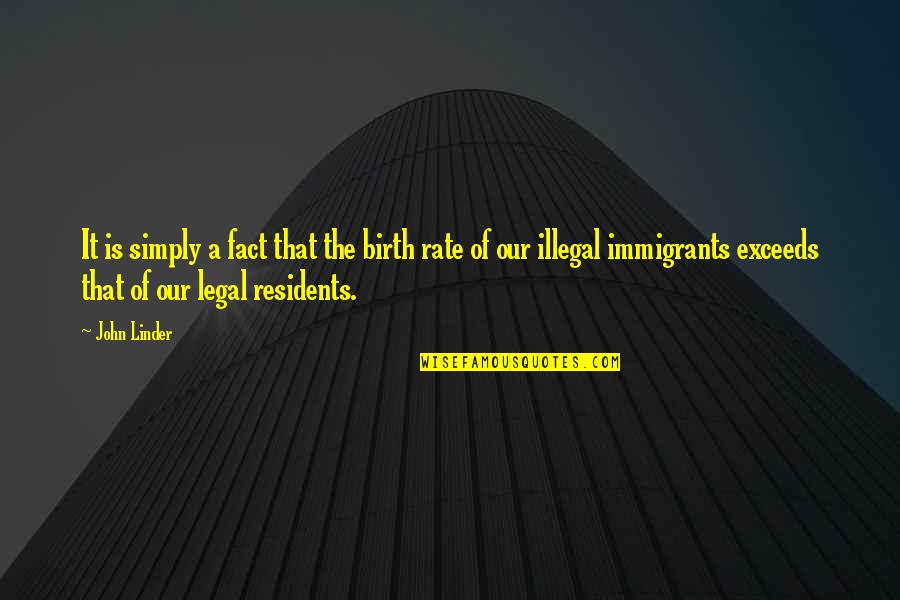 The Immigrants Quotes By John Linder: It is simply a fact that the birth